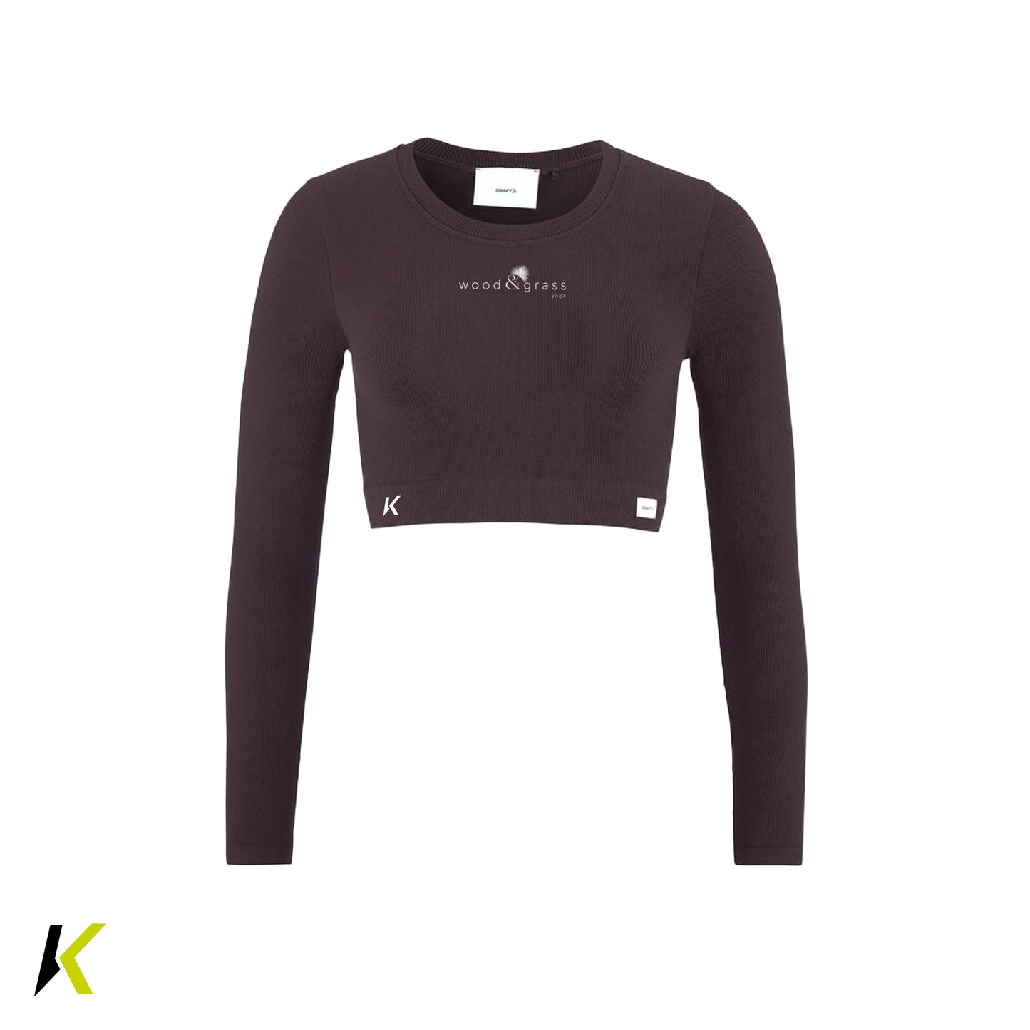 wood & grass yoga CRAFT® Collective Rib Cropped LS Top W