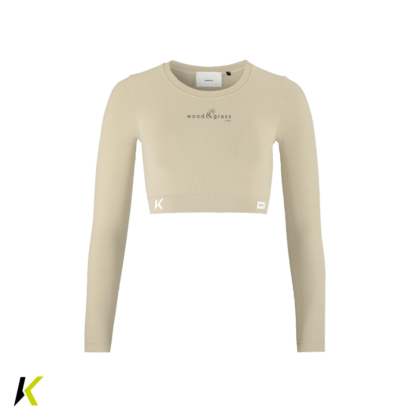 wood & grass yoga CRAFT® Collective Rib Cropped LS Top W
