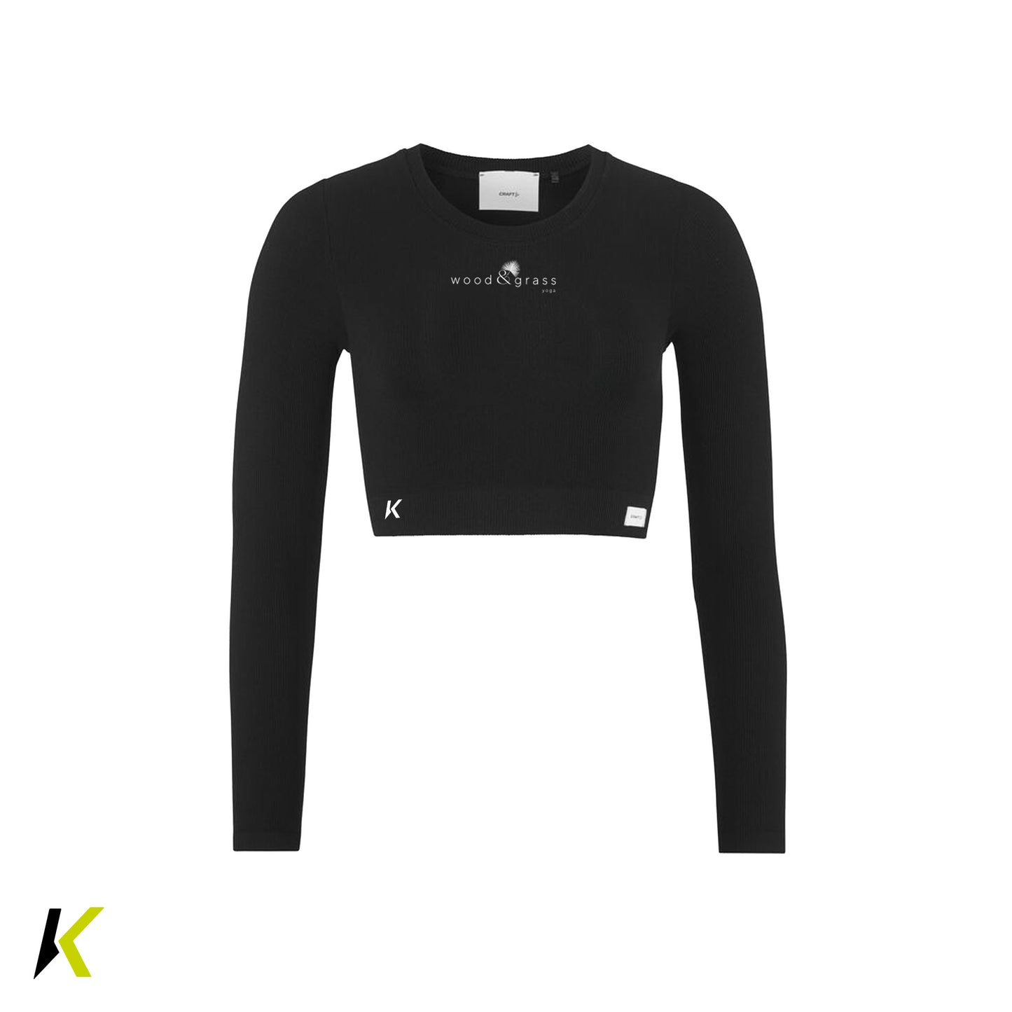wood & grass yoga CRAFT® Collective Rib Cropped LS Top W
