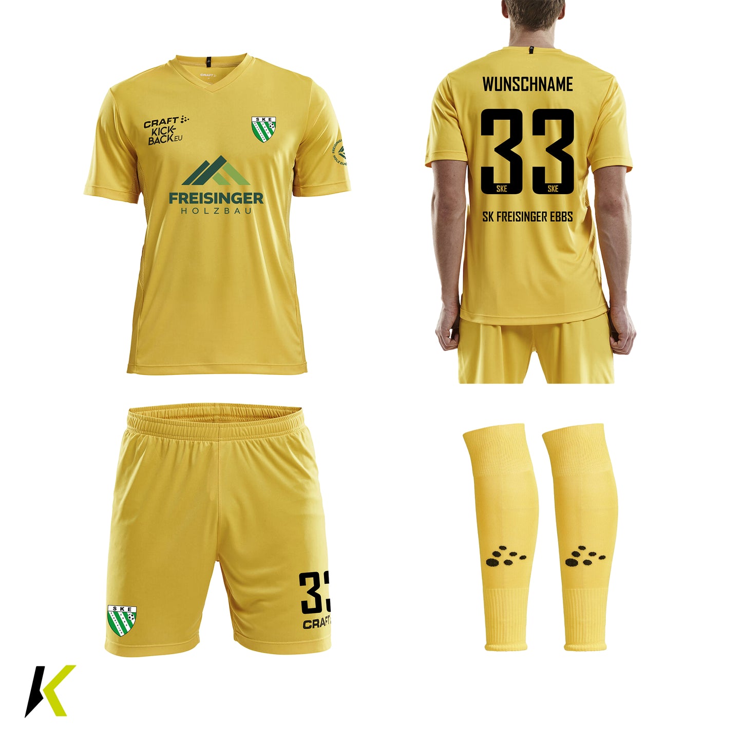 SKE CRAFT® Trikot-Set Bright Red Goalie Auswärts JR Replica