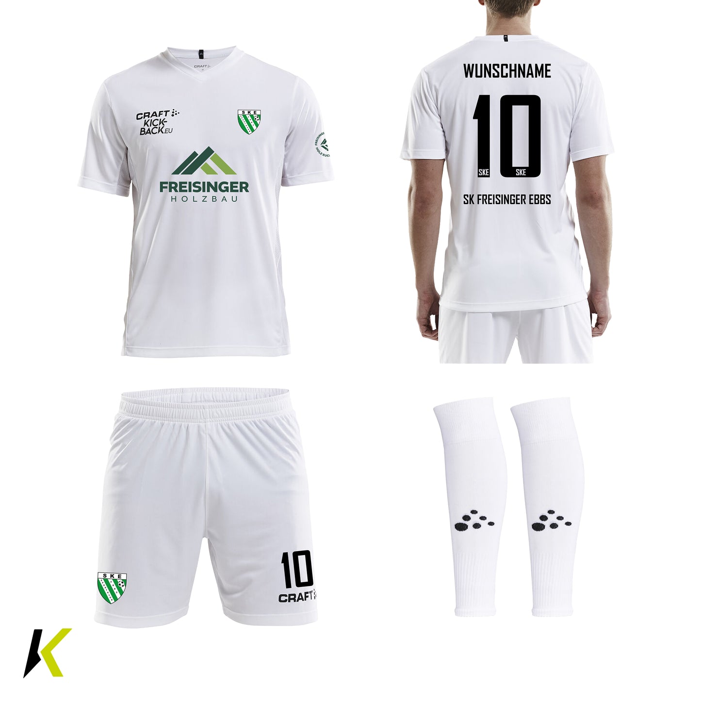 SKE CRAFT® Trikot-Set White Spieler Heim JR Replica