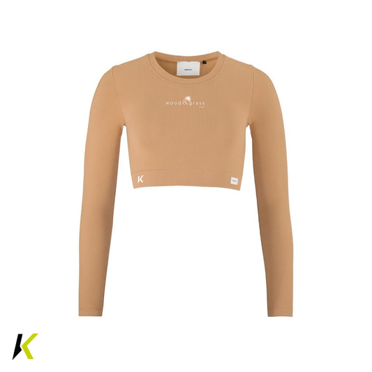 wood & grass yoga CRAFT® Collective Rib Cropped LS Top W